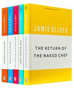 Jamie Oliver Anniversary Editions Hardback 5 Books Set (The Naked Chef, Return of the Naked Chef, Happy Days with the Naked Chef, Jamie Kitchen, Jamie's Dinners)