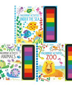 Usborne Fingerprint Activities Wildlife Series 3 Books Collection Set Zoo, Under The Sea, Animals