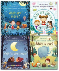 Usborne Lift The Flap Very First Questions And Answers 4 Books Collection Set What Is The Moon What Are Stars What Are Germs What Is Poo