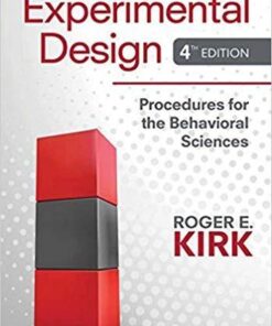 Experimental Design Procedures For The Behavioral Sciences Fourth 4Th Edition